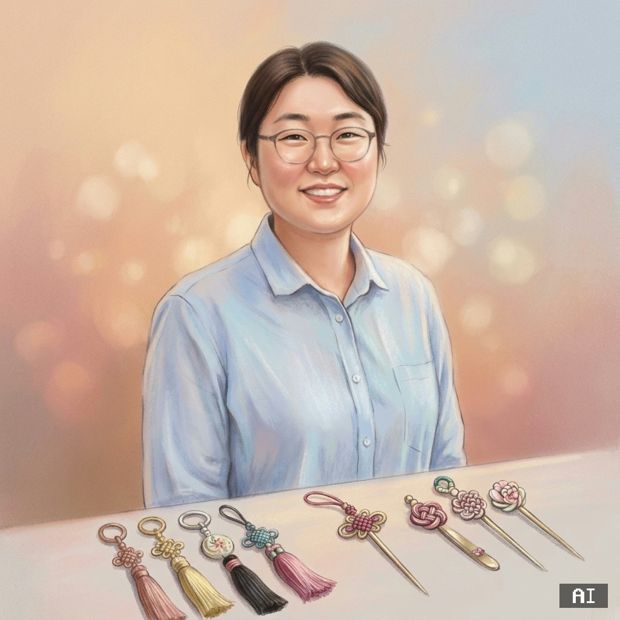 매듭공예 부스 사장님