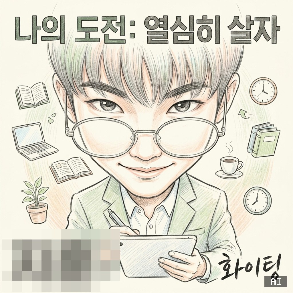 옥포중 AI 캐리커처 — 열심히 살자