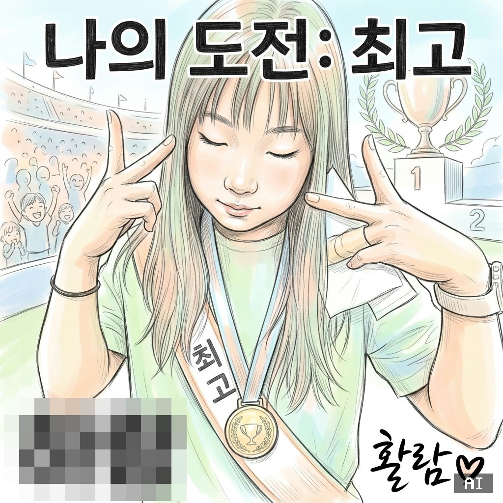 옥포중 AI 캐리커처 — 최고가 되기
