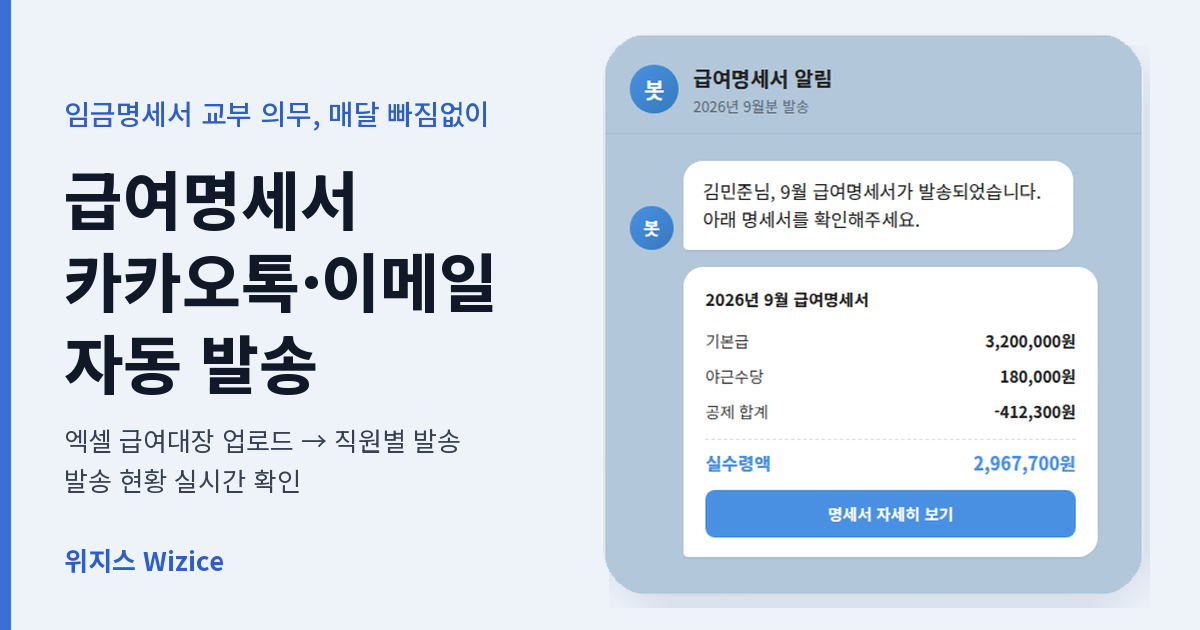 임금명세서 교부 의무 실무 가이드 — 급여명세서 카카오톡·이메일로 보내는 법
